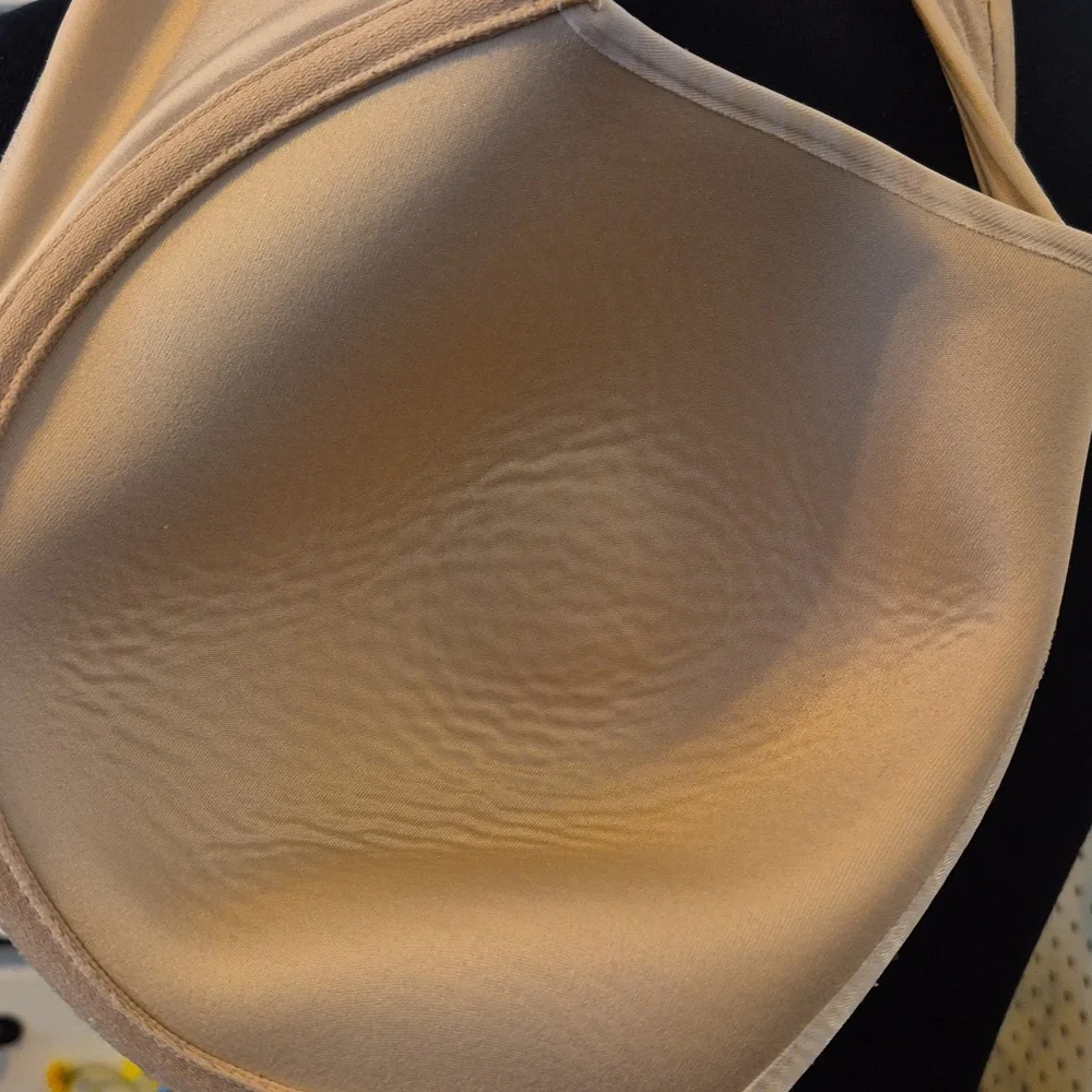 Playtex Size 42D Tan Striped Wired T shirt Bra Style 4747 Padded Modest - Picture 6 of 7